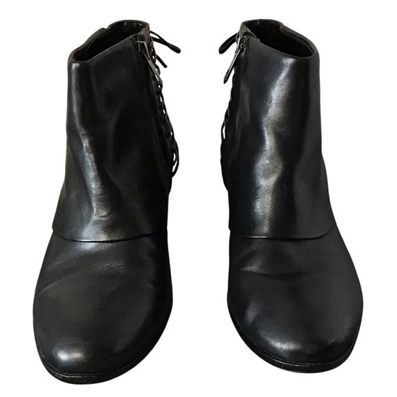 Sam Edelman Shoes - Sam Edelman Princeton $170 Black Leather Laced‎ Ankle Boots Booties 7